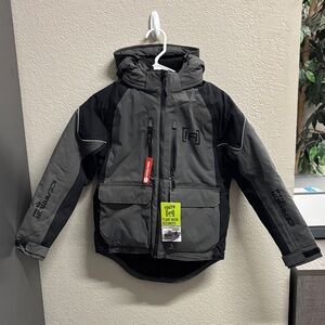 Youth Clam Icearmor Rise Jacket w/Motion Float (Black/Gray) - Size M